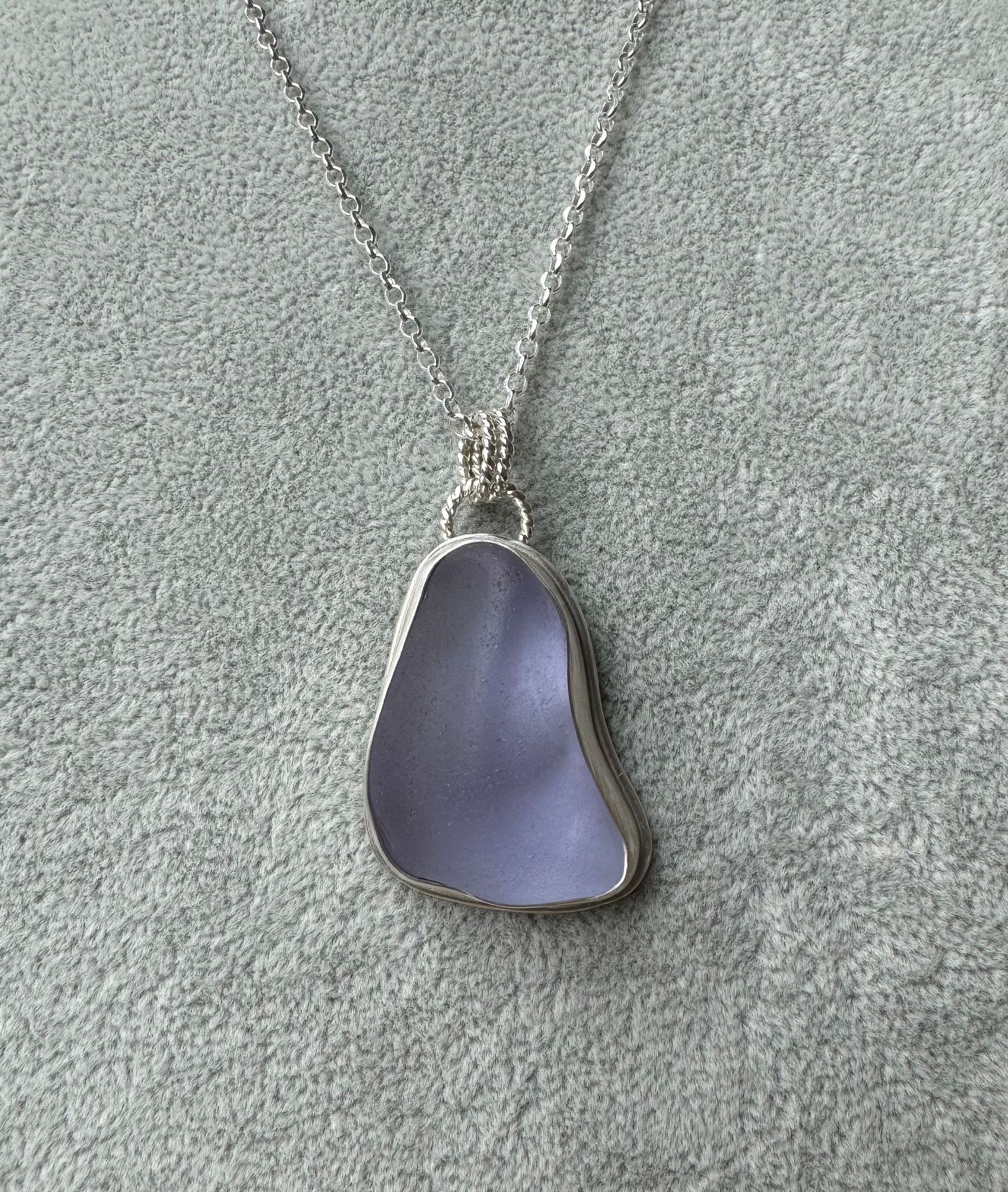 Purple sea glass statement pendant