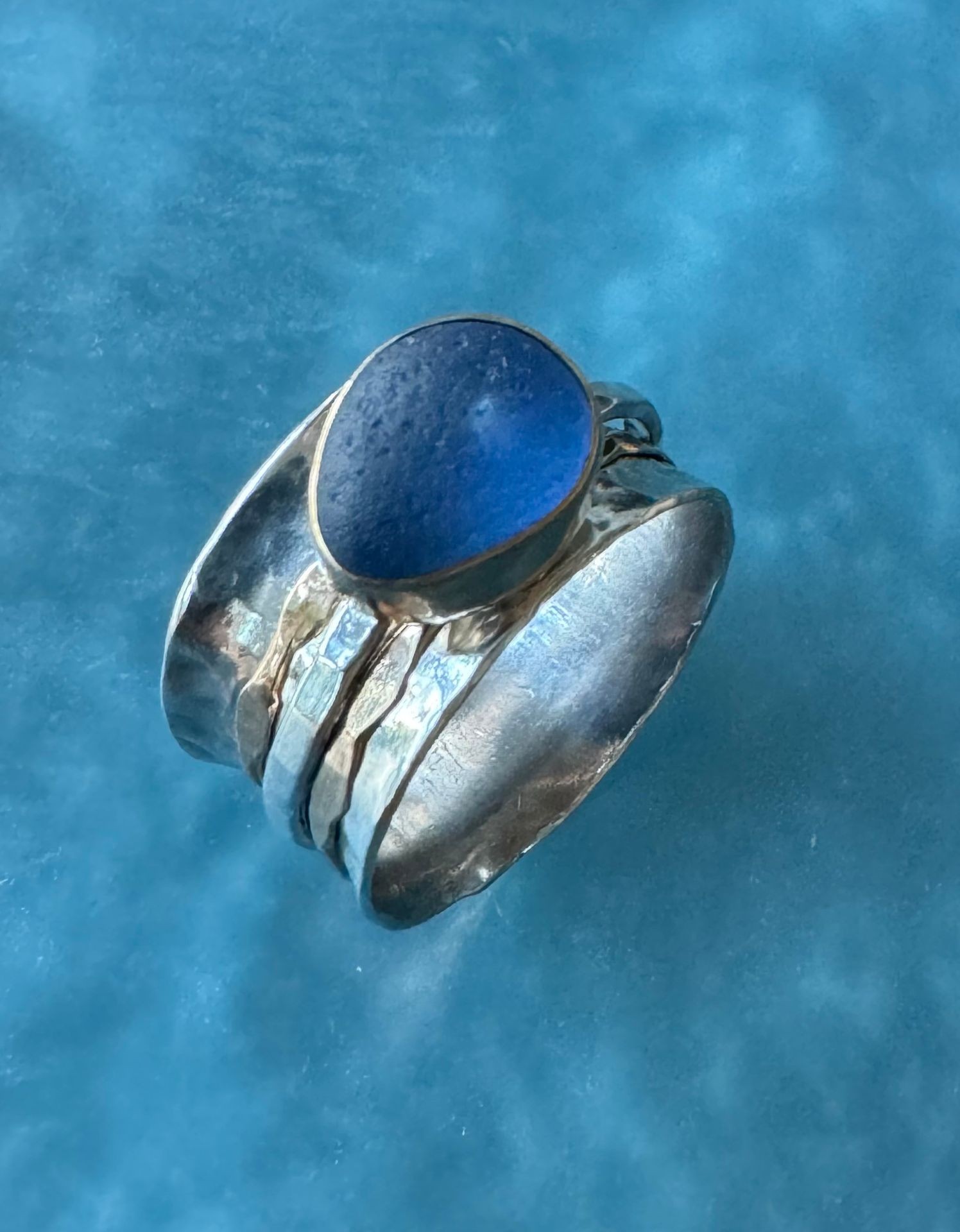 Sea glass spinner ring 